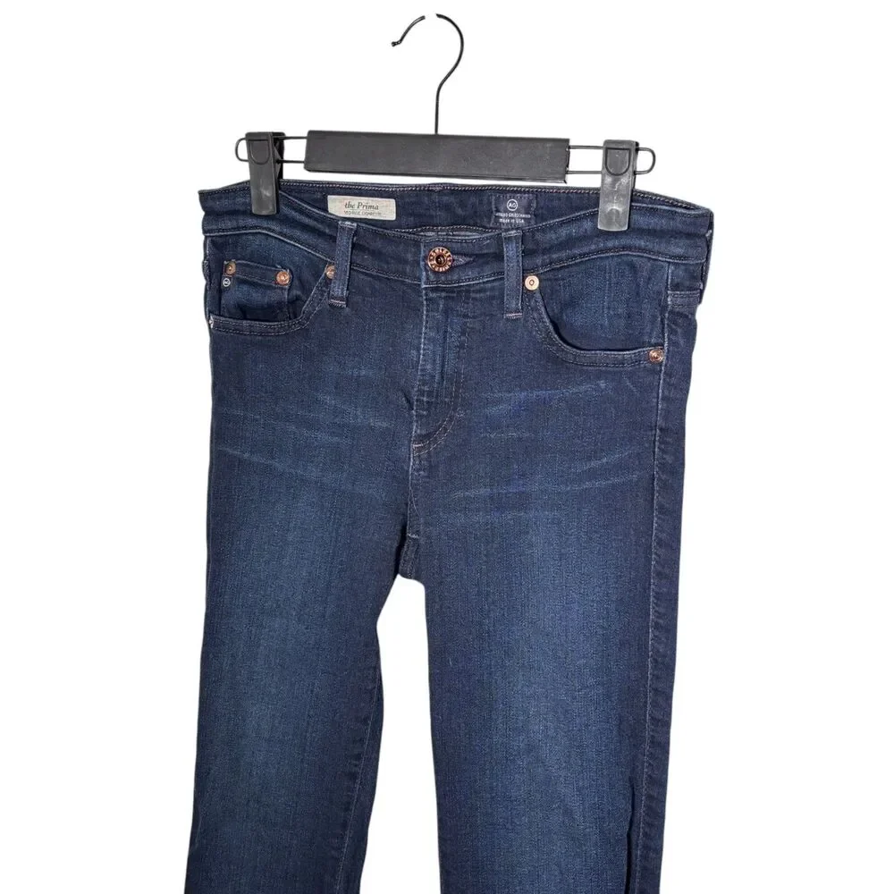 AG Adriano Goldschmied The Prima Mid Rise Cigarette Sz 27R Dark Wash Skinny Jean - Picture 3 of 9